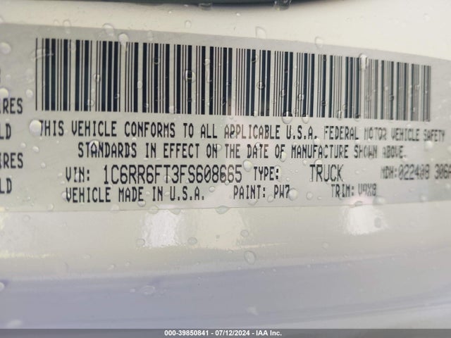 1C6RR6FT3FS608665 RAM 1500 Express