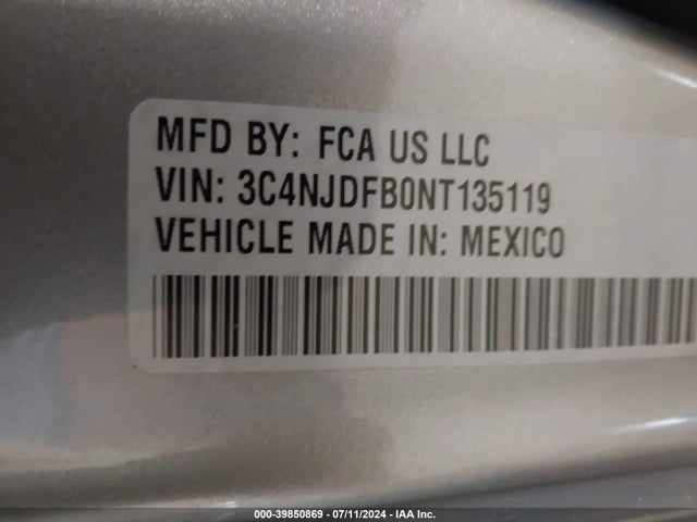 3C4NJDFB0NT135119 Jeep Compass Latitude Lux 4x4