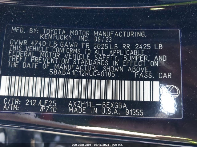 58ABA1C12RU040185 Lexus Es 300h F Sport Handling