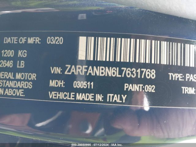 ZARFANBN6L7631768 Alfa Romeo Giulia Ti Sport Awd