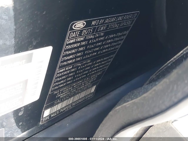 SALGS2TF7FA238766 Land Rover Range Rover 5.0l V8 Supercharged