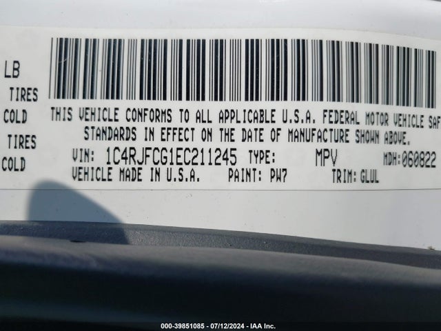 1C4RJFCG1EC211245 Jeep Grand Cherokee Overland