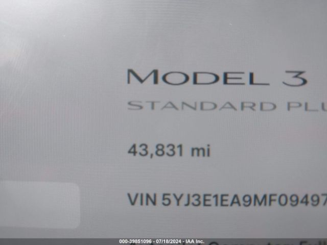 5YJ3E1EA9MF094974 Tesla Model 3 Standard Range Plus Rear-wheel Drive