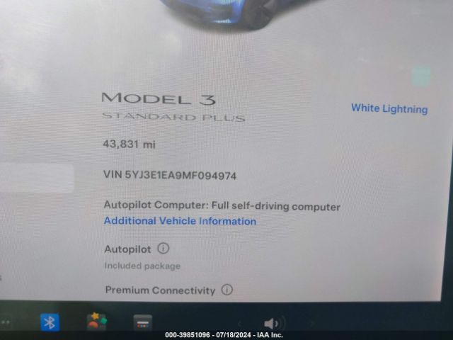 5YJ3E1EA9MF094974 Tesla Model 3 Standard Range Plus Rear-wheel Drive