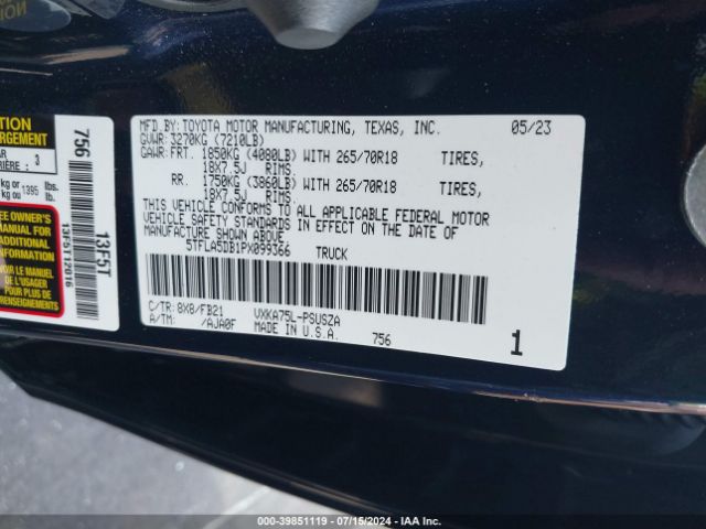 5TFLA5DB1PX099366 Toyota Tundra Sr5