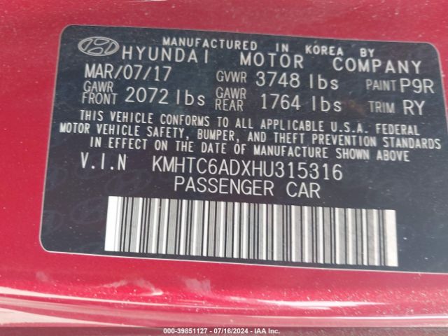 KMHTC6ADXHU315316 Hyundai Veloster