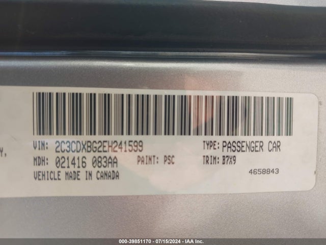 Dodge Charger Se 2014 2C3CDXBG2EH241599 Image 9