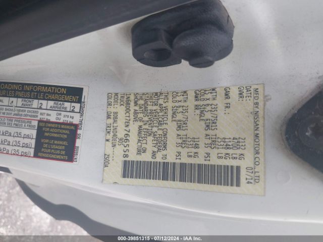 1N6BD0CT7EN766558 Nissan FRONTIER S
