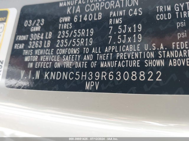 KNDNC5H39R6308822 KIA Carnival Mpv Ex
