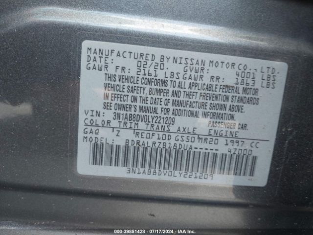 3N1AB8DV0LY221209 Nissan Sentra Sr Xtronic Cvt