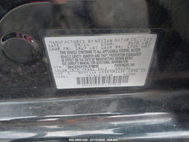 3N1CE2CP7FL379032 Nissan Versa Note S (sr)/s Plus/sl/sr/sv