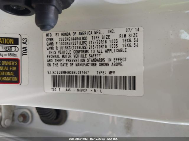 5J6RM4H36EL097447 Honda CR-V LX