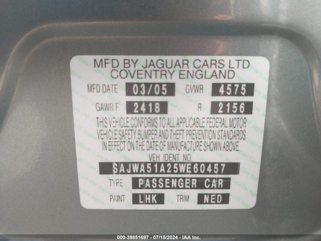 2005 JAGUAR X-TYPE SAJWA51A25WE60457 Photo 8