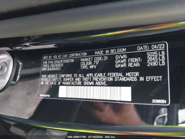 YV4L12UW3P2099798 Volvo Xc40 B5 Plus Dark Theme