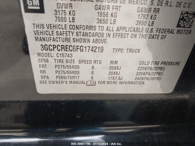 Chevrolet Silverado 1500 1lt 2015 3GCPCREC6FG174219 Image 9