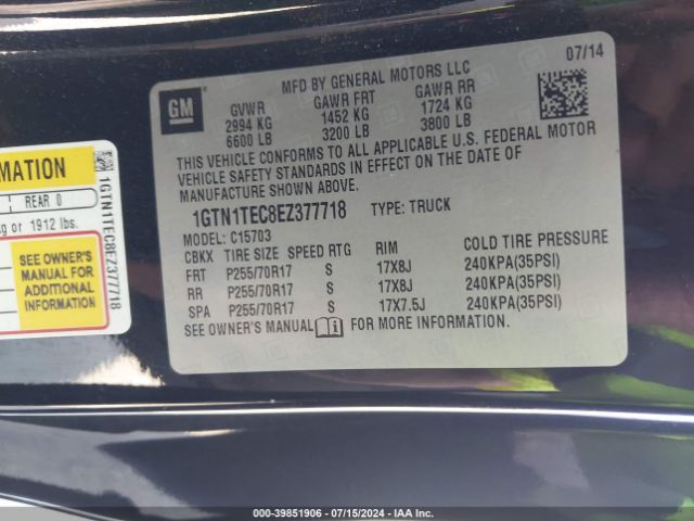1GTN1TEC8EZ377718 GMC SIERRA 1500