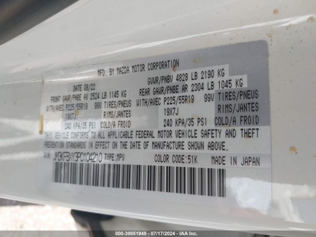 JM3KFBXY3P0104210 Mazda Cx-5 2.5 Turbo Signature