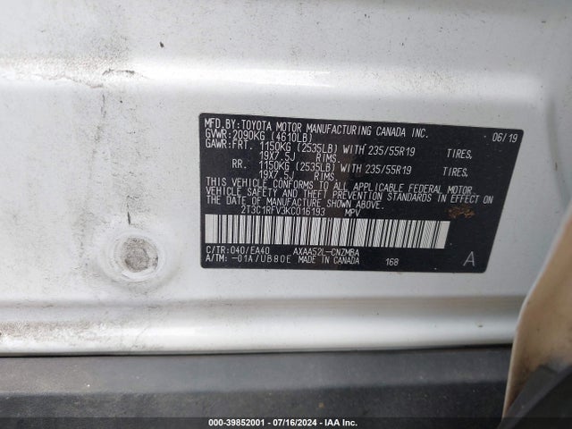 Toyota Rav4 Xle Premium 2019 2T3C1RFV3KC016193 Image 9