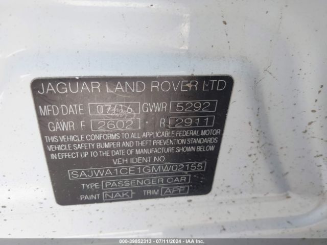 SAJWA1CE1GMW02155 Jaguar Xj Supercharged