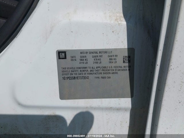 Chevrolet Cruze 1lt Auto 2014 1G1PC5SB1E7373542 Image 9
