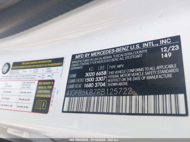 4JGFB5KB7RB125722 Mercedes-Benz Gle 450 4matic