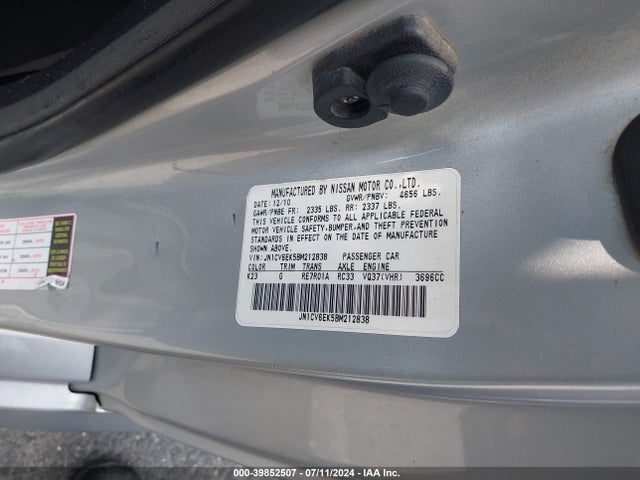 39852507 :رقم المزاد ، JN1CV6EK5BM212838 vin ، 2011 Infiniti G37 Journey مزاد بيع
