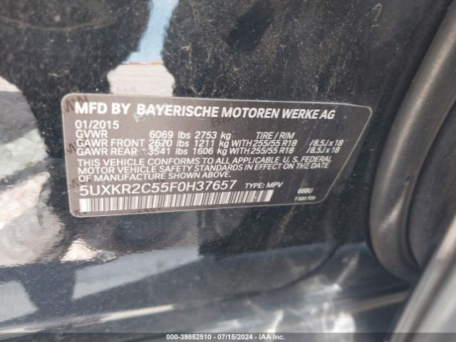 5UXKR2C55F0H37657 BMW X5 Sdrive35i