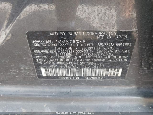 JF2GTANC6L8209717 Subaru Crosstrek Limited