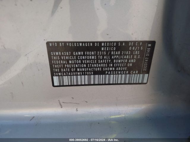 3VWCA7AU9FM517059 Volkswagen Golf Sportwagen Tdi S 4-door