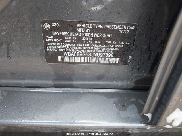 WBA8B9G58JNU97898 BMW 330I
