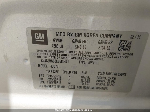 Buick Encore Convenience 2014 KL4CJBSB3EB680471 Image 9