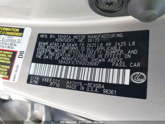 58ADA1C17RU039087 Lexus ES 300H