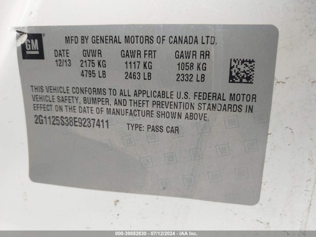 Chevrolet Impala 2lt 2014 2G1125S38E9237411 Image 9