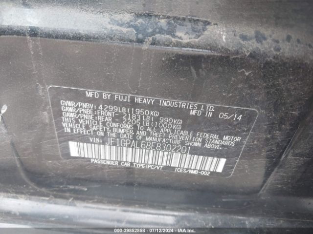 JF1GPAL68E8302201 Subaru Impreza 2.0i Sport Premium