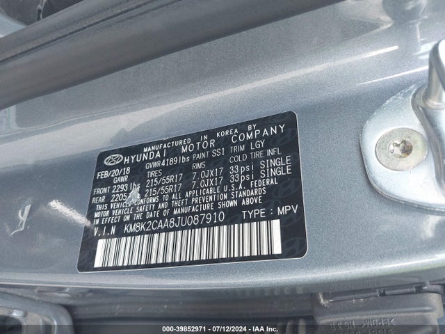 Hyundai Kona Sel 2018 KM8K2CAA8JU087910 Image 9