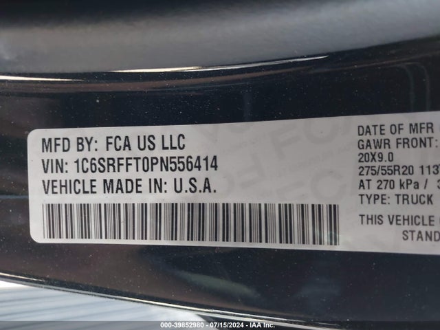 1C6SRFFT0PN556414 RAM 1500 Big Horn  4x4 5'7 Box
