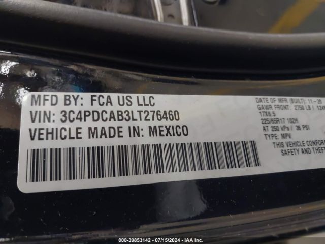 3C4PDCAB3LT276460 Dodge Journey Se Value