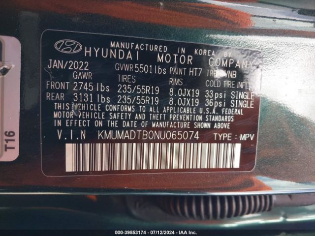 KMUMADTB0NU065074 Genesis Gv70 2.5t Awd
