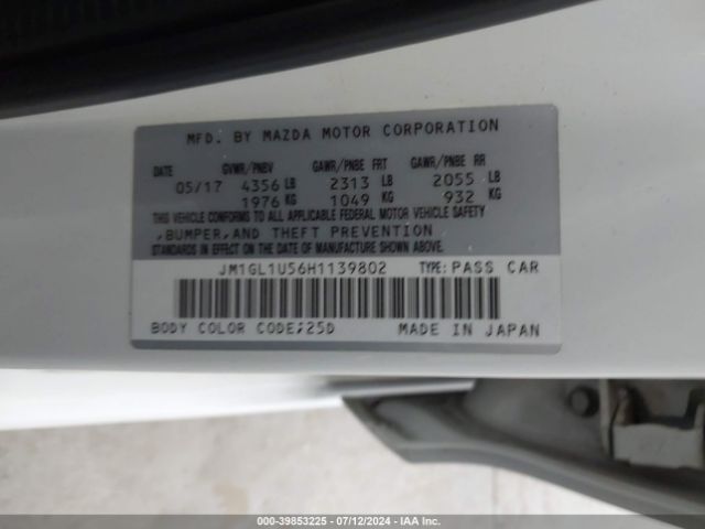JM1GL1U56H1139802 Mazda Mazda6 Sport