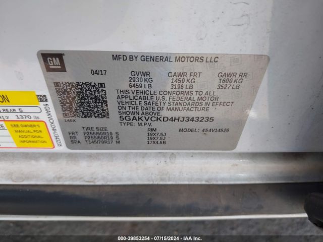 5GAKVCKD4HJ343235 Buick Enclave Premium
