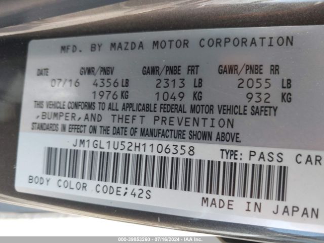 JM1GL1U52H1106358 Mazda Mazda6 Sport