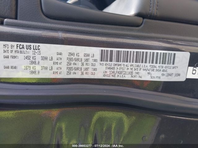 1C4RJFAG6FC211035 Jeep Grand Cherokee Laredo