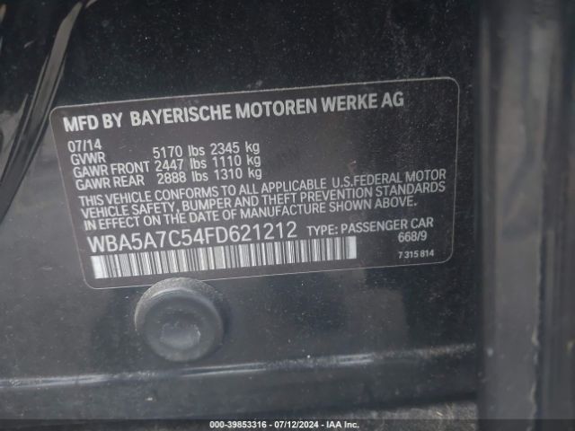 WBA5A7C54FD621212 BMW 528i Xdrive