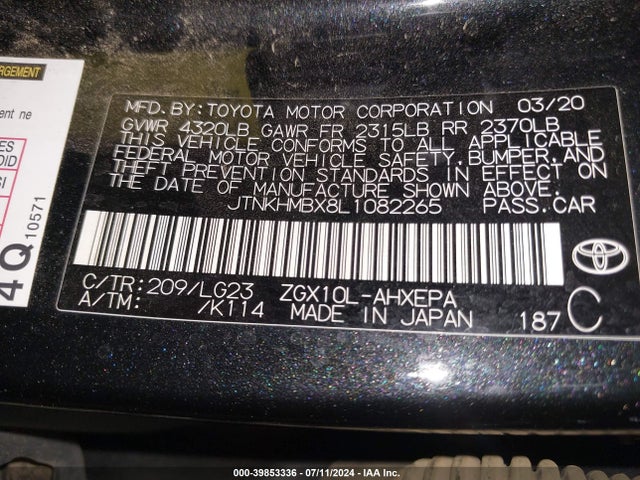 Toyota C-hr Limited 2020 JTNKHMBX8L1082265 Image 9