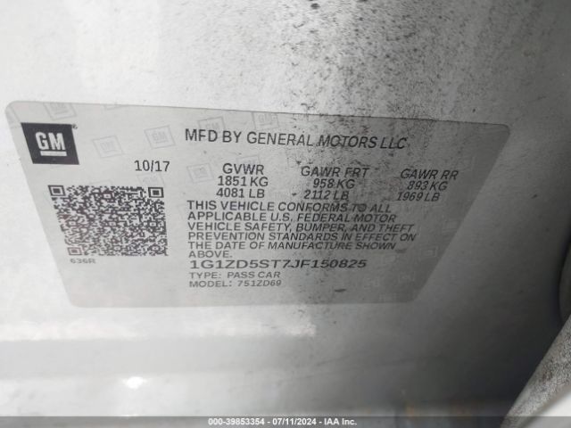 1G1ZD5ST7JF150825 Chevrolet MALIBU LT