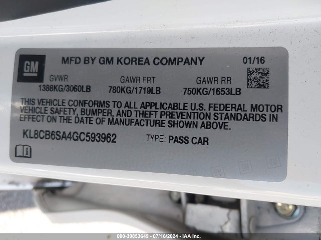 Chevrolet Spark Ls Cvt 2016 KL8CB6SA4GC593962 Image 9