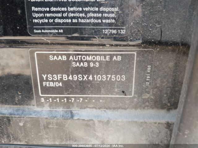 2004 SAAB 9-3 YS3FB49SX41037503 Photo 8