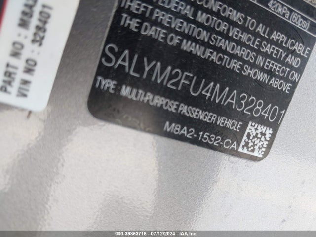 SALYM2FU4MA328401 Land Rover Range Rover Velar P400 R-dynamic Hse