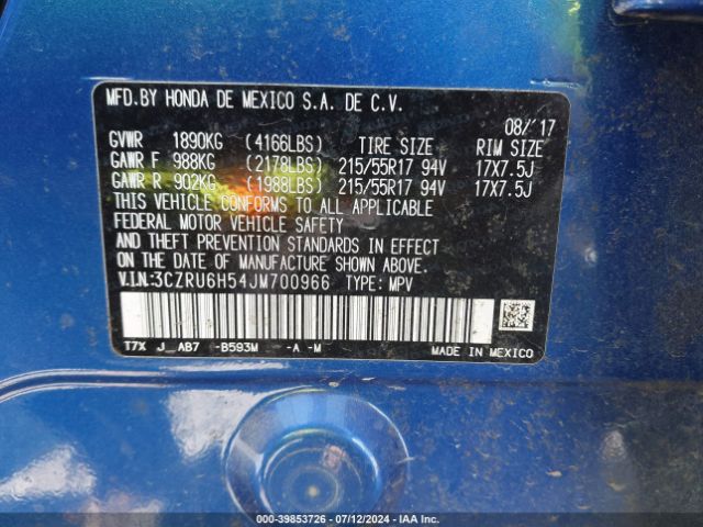 3CZRU6H54JM700966 Honda HR-V EX