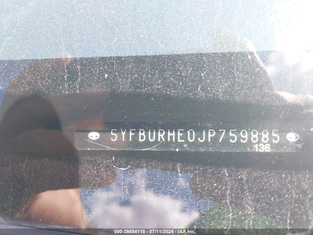 Toyota COROLLA SE 2018 5YFBURHE0JP759885 Image 9